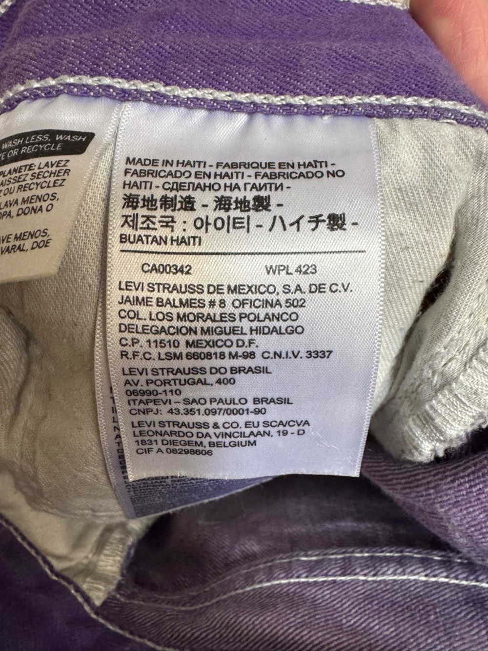 Levi's Men’s 501 Original Fit Purple Jeans - Picture 8 of 14
